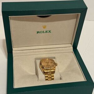 Rolex Presidential Day Date 28MM 18K Champagne Gold Men's Watch Roman Numerals